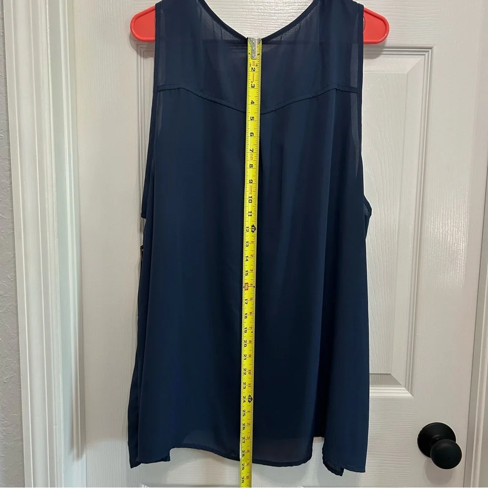 Massini Navy Blue zippered tank size 3XL - Picture 6 of 9
